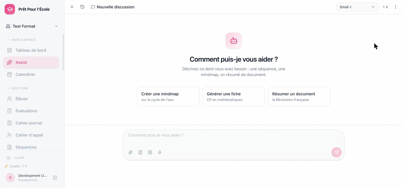 L’écran d’accueil d’Assist, avec les suggestions générées à partir des skills configurées